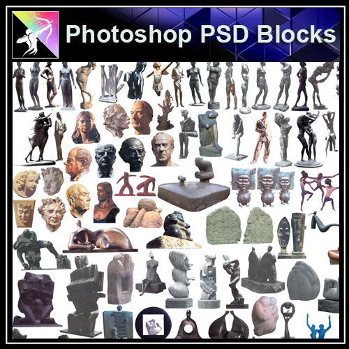 【Photoshop PSD Blocks】Landscape Statue PSD Blocks 2 - Architecture Autocad Blocks,CAD Details,CAD Drawings,3D Models,PSD,Vector,Sketchup Download