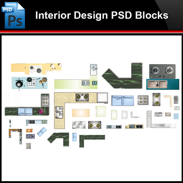 ★Photoshop PSD Blocks-Interior Design PSD Blocks -Kitchen facilities PSD Blocks - Architecture Autocad Blocks,CAD Details,CAD Drawings,3D Models,PSD,Vector,Sketchup Download