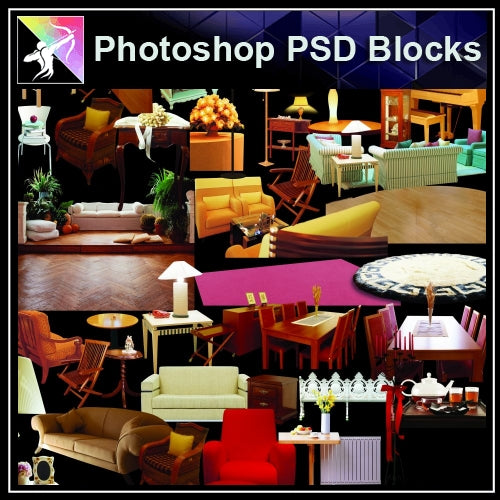 ★Photoshop PSD Blocks-Furniture PSD Blocks - Architecture Autocad Blocks,CAD Details,CAD Drawings,3D Models,PSD,Vector,Sketchup Download