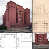 【Famous Architecture Project】Larking BuiIding-Frank Lloyd Wright-Architectural CAD Drawings - Architecture Autocad Blocks,CAD Details,CAD Drawings,3D Models,PSD,Vector,Sketchup Download