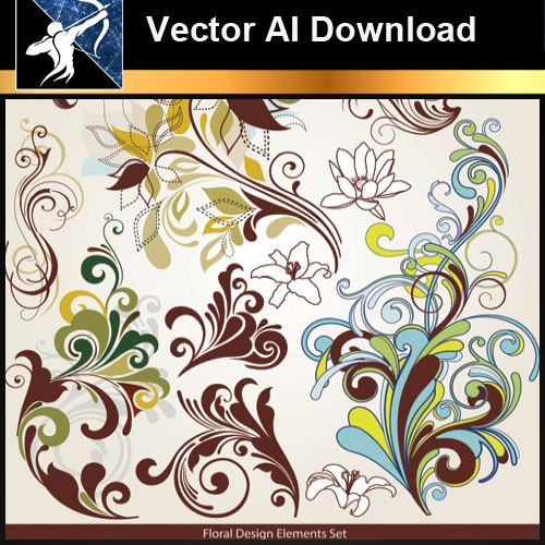 ★Vector Download AI-Floral Design Elements Vector V.2 - Architecture Autocad Blocks,CAD Details,CAD Drawings,3D Models,PSD,Vector,Sketchup Download