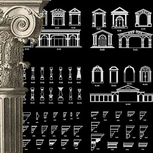 ★Architecture Decorative CAD Blocks V.15-☆Architectural Decorative Door and Windows - Architecture Autocad Blocks,CAD Details,CAD Drawings,3D Models,PSD,Vector,Sketchup Download