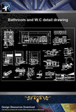 【Sanitations Details】Bathroom and W.C detail drawing - Architecture Autocad Blocks,CAD Details,CAD Drawings,3D Models,PSD,Vector,Sketchup Download