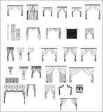 ★【Curtain Design Autocad Blocks,elevation Collections】All kinds of Curtain CAD Blocks - Architecture Autocad Blocks,CAD Details,CAD Drawings,3D Models,PSD,Vector,Sketchup Download