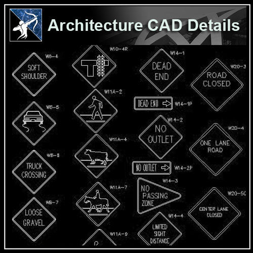 【Architecture Details】Sign Library - Architecture Autocad Blocks,CAD Details,CAD Drawings,3D Models,PSD,Vector,Sketchup Download