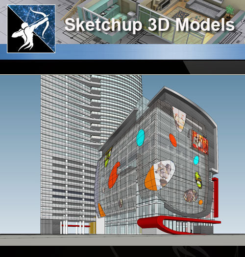 ★Sketchup 3D Models-Business Building Sketchup Models 17 - Architecture Autocad Blocks,CAD Details,CAD Drawings,3D Models,PSD,Vector,Sketchup Download