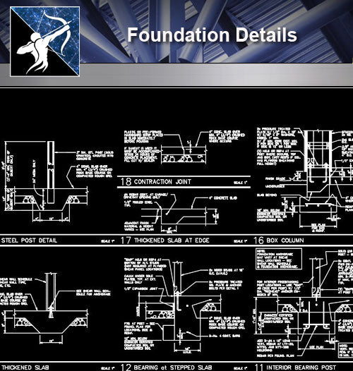 【Free Foundation Details】Foundation Details - Architecture Autocad Blocks,CAD Details,CAD Drawings,3D Models,PSD,Vector,Sketchup Download