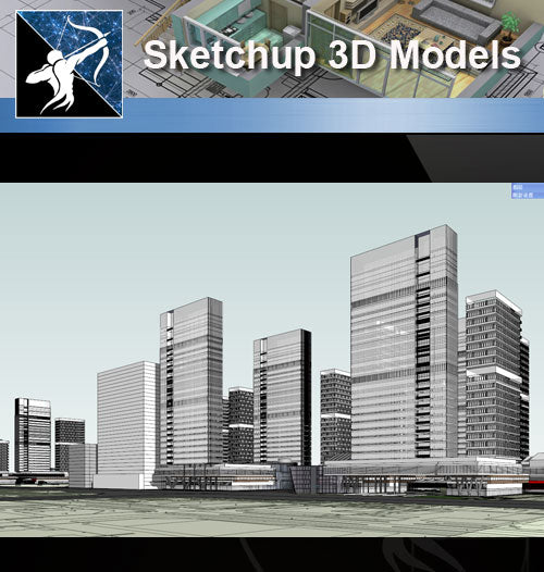★Sketchup 3D Models-Business Building Sketchup Models 3 - Architecture Autocad Blocks,CAD Details,CAD Drawings,3D Models,PSD,Vector,Sketchup Download