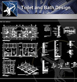 【Sanitations Details】Toilet and Bath Design - Architecture Autocad Blocks,CAD Details,CAD Drawings,3D Models,PSD,Vector,Sketchup Download