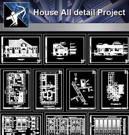 【Architecture Details】House All detail Project - Architecture Autocad Blocks,CAD Details,CAD Drawings,3D Models,PSD,Vector,Sketchup Download