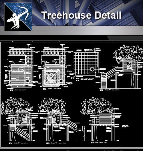 【Architecture Details】 Treehouse Detail - Architecture Autocad Blocks,CAD Details,CAD Drawings,3D Models,PSD,Vector,Sketchup Download