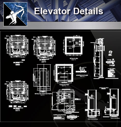 【Stair Details】Elevator Details - Architecture Autocad Blocks,CAD Details,CAD Drawings,3D Models,PSD,Vector,Sketchup Download