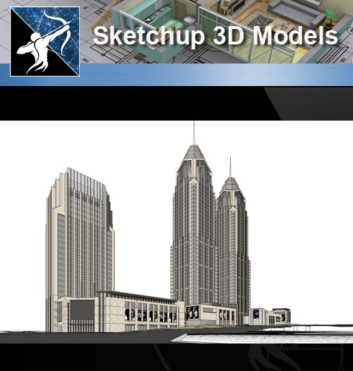 ★Sketchup 3D Models-Skyscraper sketchup model - Architecture Autocad Blocks,CAD Details,CAD Drawings,3D Models,PSD,Vector,Sketchup Download