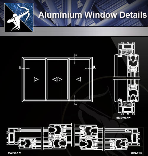 【Window Details】Aluminium Window CAD Details - Architecture Autocad Blocks,CAD Details,CAD Drawings,3D Models,PSD,Vector,Sketchup Download
