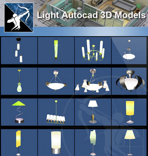 ★AutoCAD 3D Models-Light Autocad 3D Models - Architecture Autocad Blocks,CAD Details,CAD Drawings,3D Models,PSD,Vector,Sketchup Download