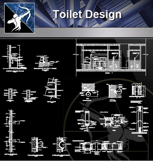【Sanitations Details】Toilet installation detail - Architecture Autocad Blocks,CAD Details,CAD Drawings,3D Models,PSD,Vector,Sketchup Download