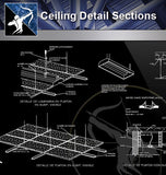 【Architecture Details】Ceiling Detail Sections - Architecture Autocad Blocks,CAD Details,CAD Drawings,3D Models,PSD,Vector,Sketchup Download