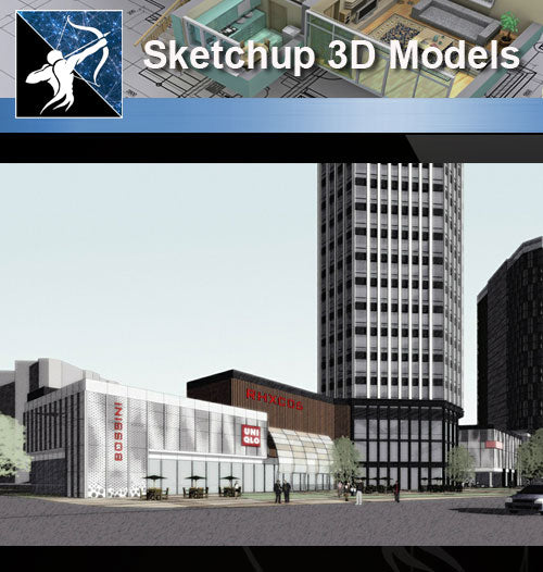 ★Sketchup 3D Models-Business Building Sketchup Models 12 - Architecture Autocad Blocks,CAD Details,CAD Drawings,3D Models,PSD,Vector,Sketchup Download