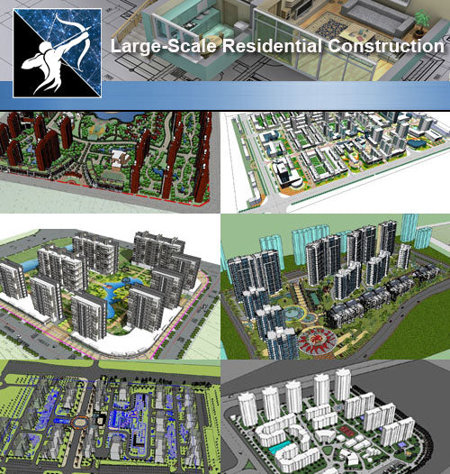 ★Sketchup 3D Models-Large-Scale Residential Construction and Landscape Sketchup Models - Architecture Autocad Blocks,CAD Details,CAD Drawings,3D Models,PSD,Vector,Sketchup Download