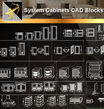 ★System Cabinets CAD Blocks V1-Bookcases,Cabinets,Desks,computer desks,Dishwashers,Kitchen ,,Storage cabinets,Storage system - Architecture Autocad Blocks,CAD Details,CAD Drawings,3D Models,PSD,Vector,Sketchup Download