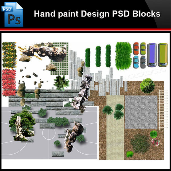 ★Photoshop PSD Blocks-Landscape Design PSD Blocks-Hand painted PSD Blocks V35 - Architecture Autocad Blocks,CAD Details,CAD Drawings,3D Models,PSD,Vector,Sketchup Download