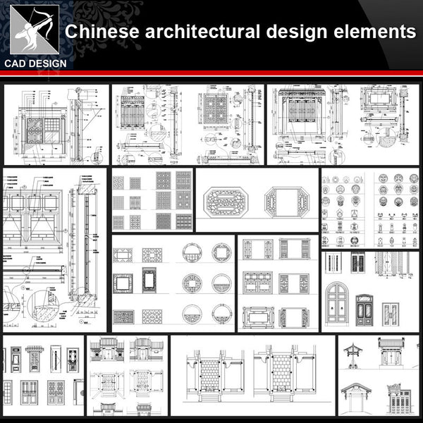 ★【Chinese Architecture Design CAD elements V5】All kinds of Chinese Architectural CAD Drawings Bundle - Architecture Autocad Blocks,CAD Details,CAD Drawings,3D Models,PSD,Vector,Sketchup Download