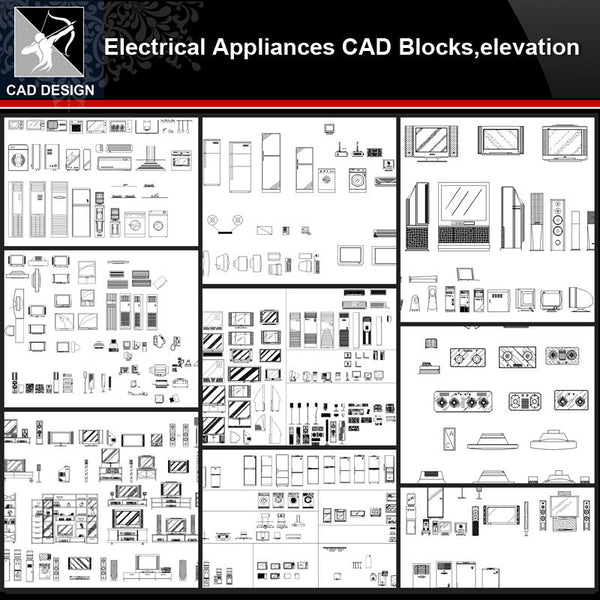 ★【Electrical Appliances Autocad Blocks Collections】All kinds of Electrical Appliances CAD Blocks - Architecture Autocad Blocks,CAD Details,CAD Drawings,3D Models,PSD,Vector,Sketchup Download