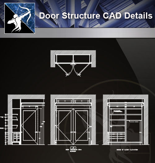 【Door Details】Door Structure Details - Architecture Autocad Blocks,CAD Details,CAD Drawings,3D Models,PSD,Vector,Sketchup Download