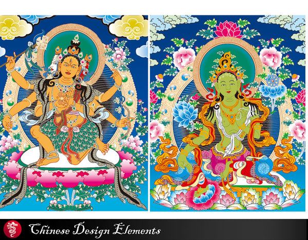 ★Free Download "Parnashavari Mantra,Green Tara" EPS clipart,vector file,eps vector,Digital Download Art for Invitations,Prints,Crafts..