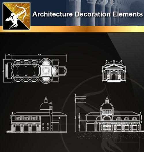 Free CAD Architecture Decoration Elements 21 - Architecture Autocad Blocks,CAD Details,CAD Drawings,3D Models,PSD,Vector,Sketchup Download