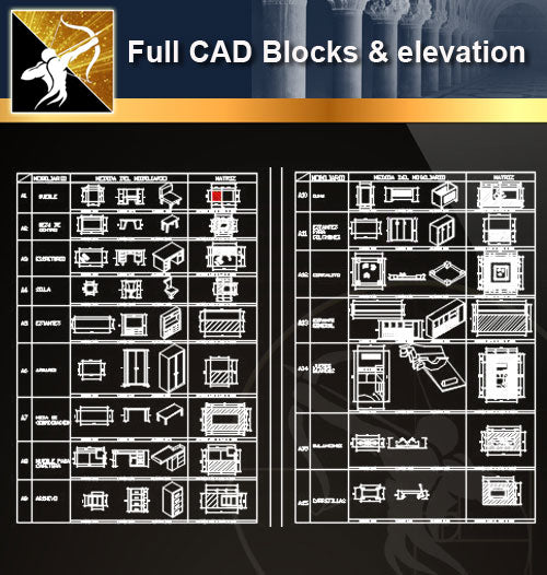 ★Full CAD Blocks and elevation - Architecture Autocad Blocks,CAD Details,CAD Drawings,3D Models,PSD,Vector,Sketchup Download