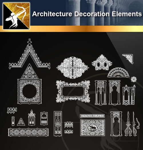 Free CAD Architecture Decoration Elements 9 - Architecture Autocad Blocks,CAD Details,CAD Drawings,3D Models,PSD,Vector,Sketchup Download