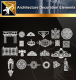 Free CAD Architecture Decoration Elements 8 - Architecture Autocad Blocks,CAD Details,CAD Drawings,3D Models,PSD,Vector,Sketchup Download