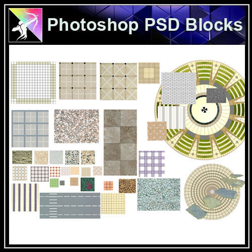 【Photoshop PSD Landscape Blocks】Landscape Paving Blocks 1 - Architecture Autocad Blocks,CAD Details,CAD Drawings,3D Models,PSD,Vector,Sketchup Download