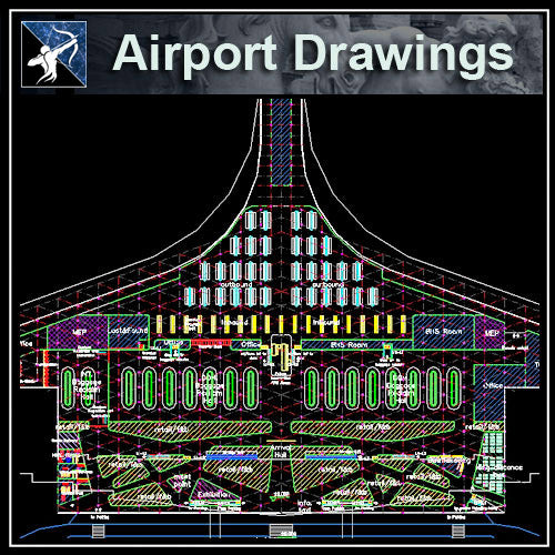 【Architecture CAD Projects】Airport Design CAD Blocks,Plans,Layout V2