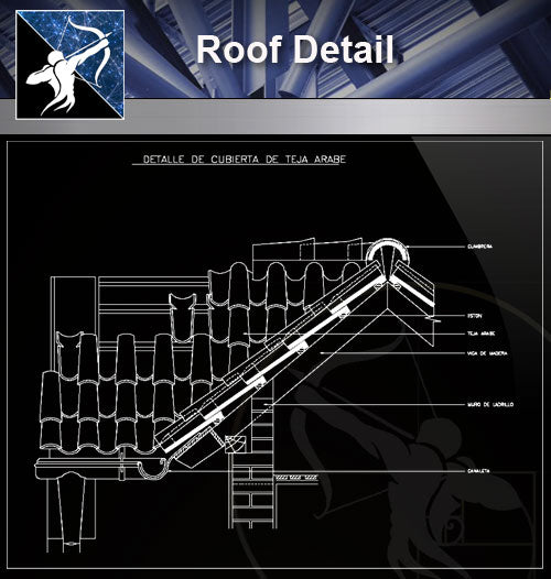 【Roof Details】Free Roof Details 5 - Architecture Autocad Blocks,CAD Details,CAD Drawings,3D Models,PSD,Vector,Sketchup Download