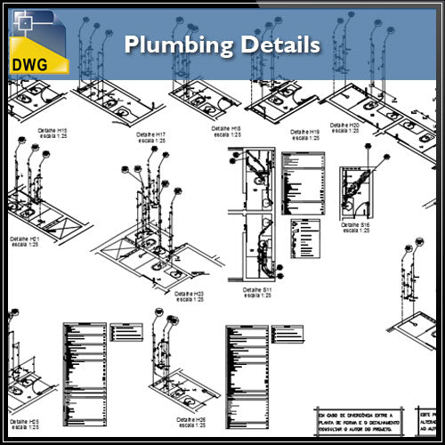 【CAD Details】Plumbing CAD Details - Architecture Autocad Blocks,CAD Details,CAD Drawings,3D Models,PSD,Vector,Sketchup Download