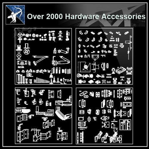 ★【Over 2000 Hardware Accessories CAD blocks】 - Architecture Autocad Blocks,CAD Details,CAD Drawings,3D Models,PSD,Vector,Sketchup Download