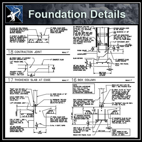 ★Free CAD Details-Foundation Details - Architecture Autocad Blocks,CAD Details,CAD Drawings,3D Models,PSD,Vector,Sketchup Download