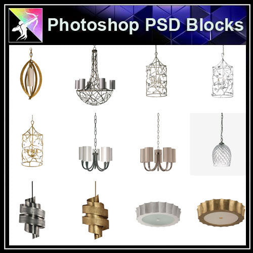 【Photoshop PSD Blocks】Ceiling Lights PSD Blocks - Architecture Autocad Blocks,CAD Details,CAD Drawings,3D Models,PSD,Vector,Sketchup Download