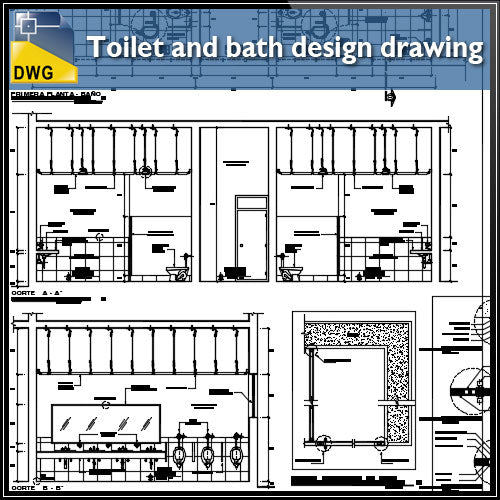 【CAD Details】Detail drawing of Toilet and Bath design CAD Drawing - Architecture Autocad Blocks,CAD Details,CAD Drawings,3D Models,PSD,Vector,Sketchup Download