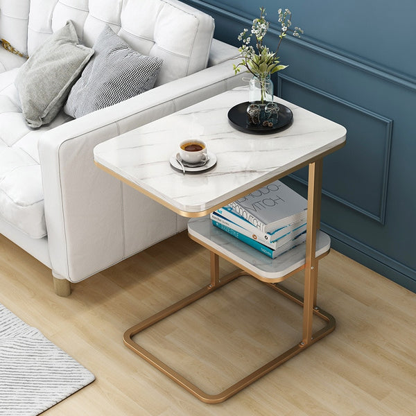 Creative multi-function side table living room small tea table sofa corner iron frame sqaure round coffee table sofa side