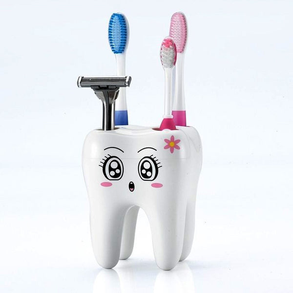 Teeth Style Toothbrush Holder 4 Hole Cartoon Toothbrush Stand Tooth Brush Shelf Bracket Container Bathroom Accessories Set - Architecture Autocad Blocks,CAD Details,CAD Drawings,3D Models,PSD,Vector,Sketchup Download