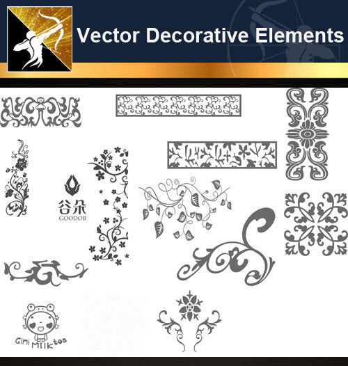 ★Free Vector Decoration Design Elements V.7-Download Illustration AI Vector Files - Architecture Autocad Blocks,CAD Details,CAD Drawings,3D Models,PSD,Vector,Sketchup Download