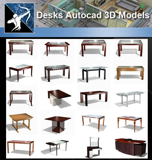 ★AutoCAD 3D Models-Desks Autocad 3D Models
