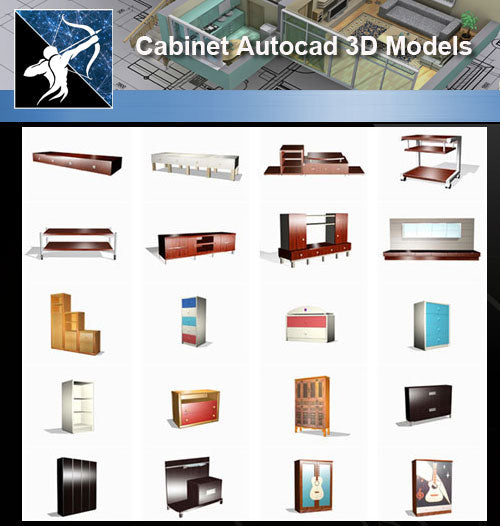 ★AutoCAD 3D Models-Cabinet Autocad 3D Models