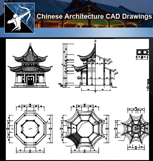 ★Chinese Architecture CAD Drawings-All Chinese Pavilion Collections