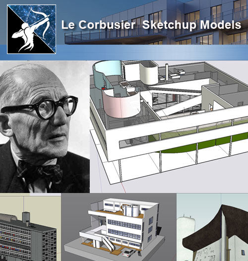 ★★Famous Architecture -24 Kinds of Le Corbusier Sketchup 3D Models