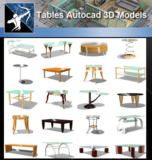 ★AutoCAD 3D Models-Tables Autocad 3D Models