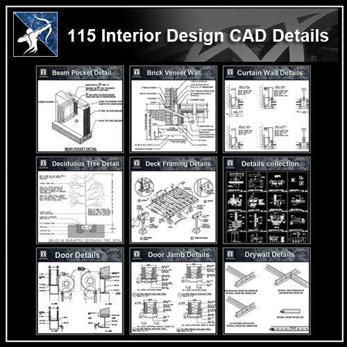 ★【Full Interior Design CAD Details Drawings Bundle】